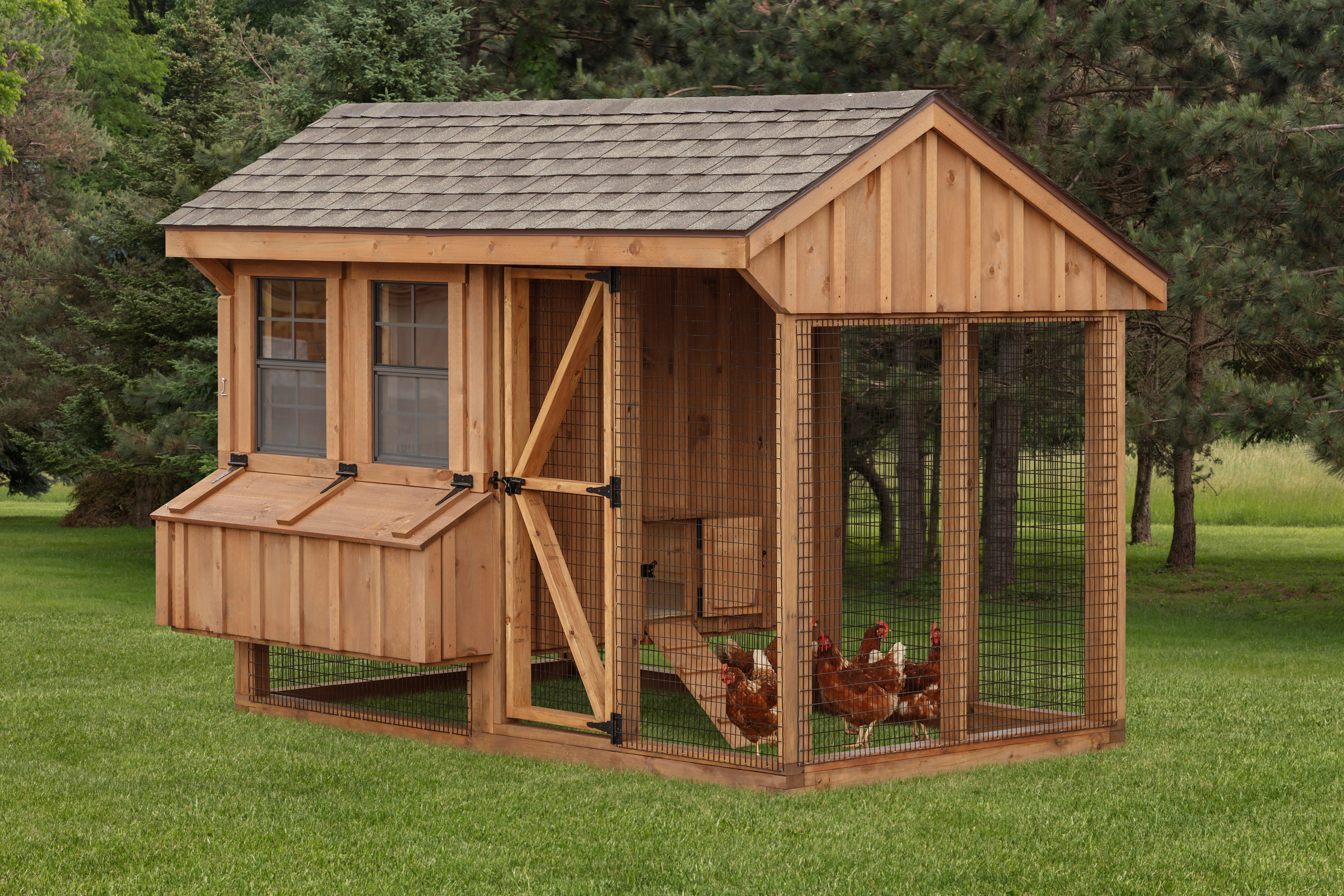 In-Stock Chicken Coops Sale - Quaker 6x10 Combination Chicken Coop In Stock F2