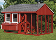 Combination Run and Coop Chicken Coops for 12-14 chickens